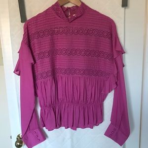 Free People High Collard Blouse